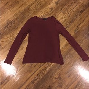 EUC merlot WHBM long sleeve top